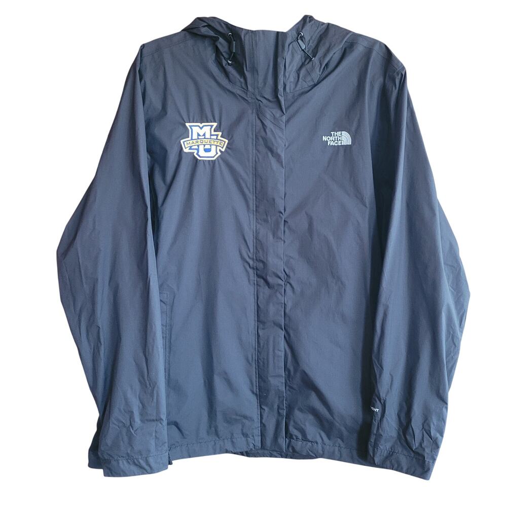 North Face Marquette Logo Jacket XXL Black Hooded Windbreaker Pockets College